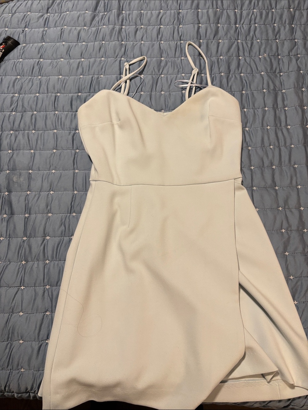 French Connection Cream Spaghetti Strap Sweetheart Mini Dress